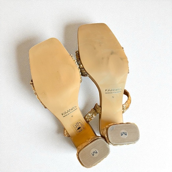 NWT Kaanas Braided Jute Accented Double Strap Slip-On Block Heeled Sandals Sz 9 - Picture 8 of 13